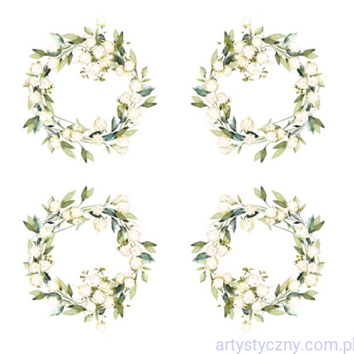 Zestaw - 12 wianków Niczym tchnienie - elementy do wycięcia - Paper Heaven - listki gałązki wianki