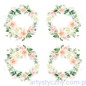 Zestaw - 12 wianków Noce i dnie - elementy do wycięcia - Paper Heaven - kwiatki wianki