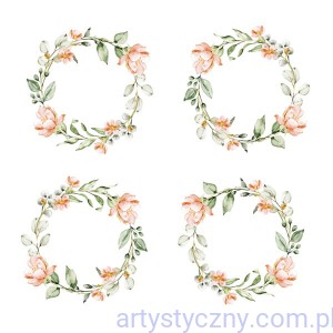 Zestaw - 12 wianków Pierwszy pocałunek - elementy do wycięcia - Paper Heaven - kwiatki wianki