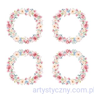 Zestaw - 12 wianków Płatki na wietrze - elementy do wycięcia - Paper Heaven - kwiatki wianki