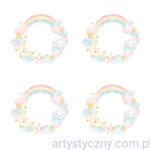 Zestaw - 12 wianków Dziecko z marzeń - elementy do wycięcia - Paper Heaven - wianki