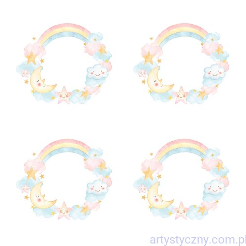 Zestaw - 12 wianków Dziecko z marzeń - elementy do wycięcia - Paper Heaven - wianki