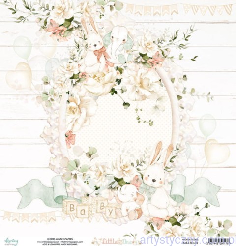 Papier do scrapbookingu Mintay 30x30cm - Little One 02 MT-LTO-02
