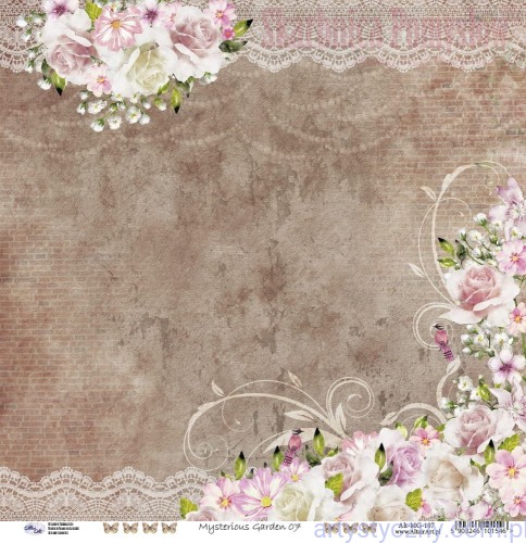 Papier do scrapbookingu AltairArt 30x30cm - Mysterious Garden 07