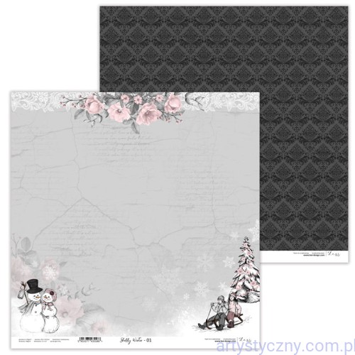 Papier do scrapbookingu 30x30cm - Shabby Winter 01 - Lexi Design LX-20-K22-01