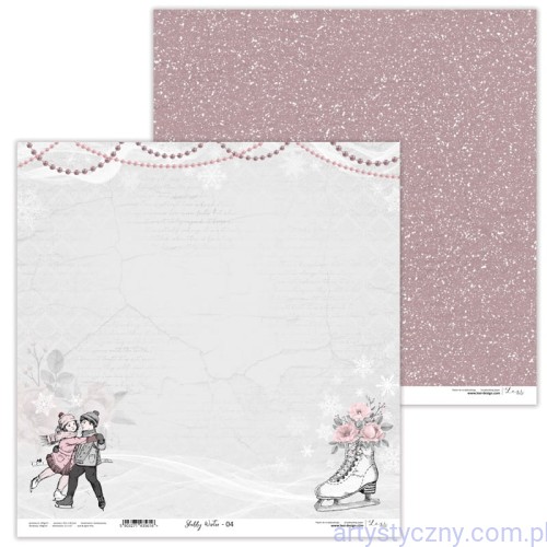 Papier do scrapbookingu 30x30cm - Shabby Winter 04 - Lexi Design LX-20-K22-04