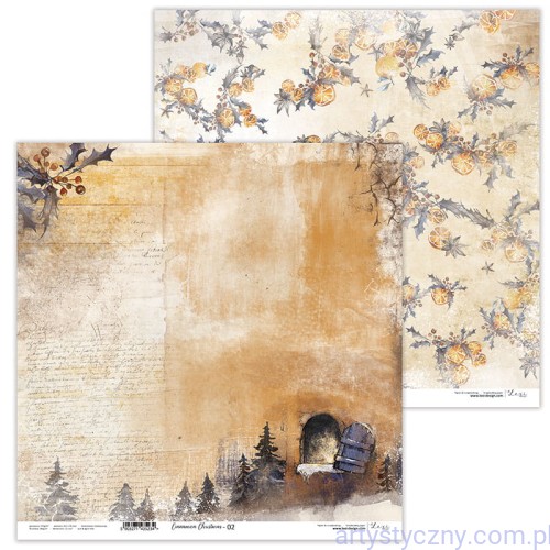 Papier do scrapbookingu 30x30cm - Cinnamon Christmas 02 - Lexi Design LX-20-K35-02