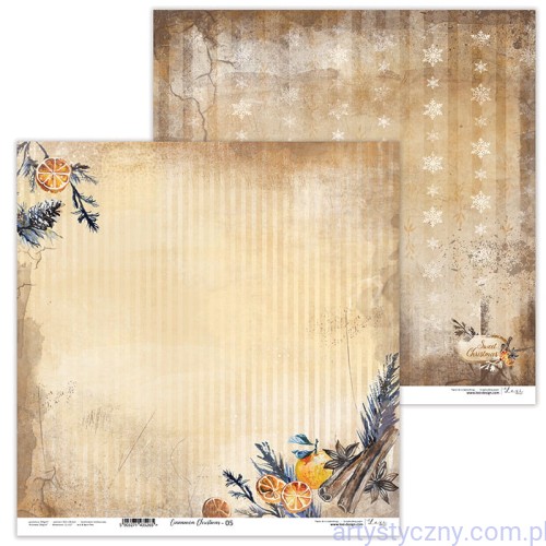Papier do scrapbookingu 30x30cm - Cinnamon Christmas 05 - Lexi Design  LX-20-K35-05