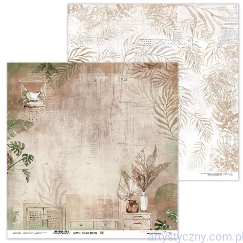 Papier do scrapbookingu 30x30cm - Home sweet Home 06 - Lexi Design  LX-21-47-06