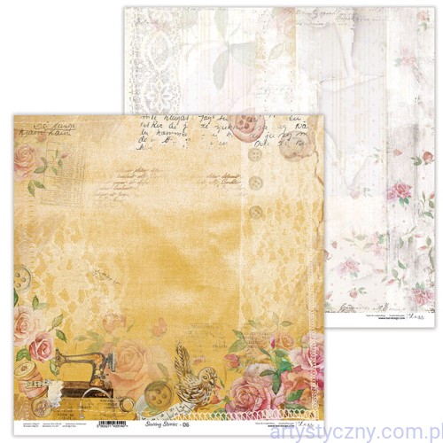 LX-21-50-06 Papier do scrapbookingu 30x30cm - Sewing stories 06 - Lexi Design