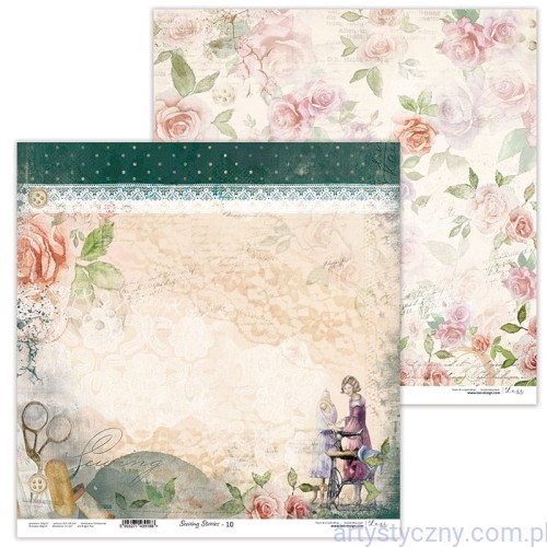 Papier do scrapbookingu 30x30cm - Sewing stories 10 - Lexi Design LX-21-50-10