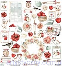 Papier do scrapbookingu Mintay z elementami do wycinania - Apple Season - 30x30cm