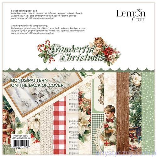Zestaw papierów do scrapbookingu Lemoncraft - Wonderful Christmas - 30x30cm LEM-WONCHRI-01