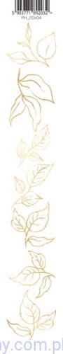 Zestaw - 3x Pasek papieru Złota Dama 04 - elementy do wycięcia - Paper Heaven - listki gałązki