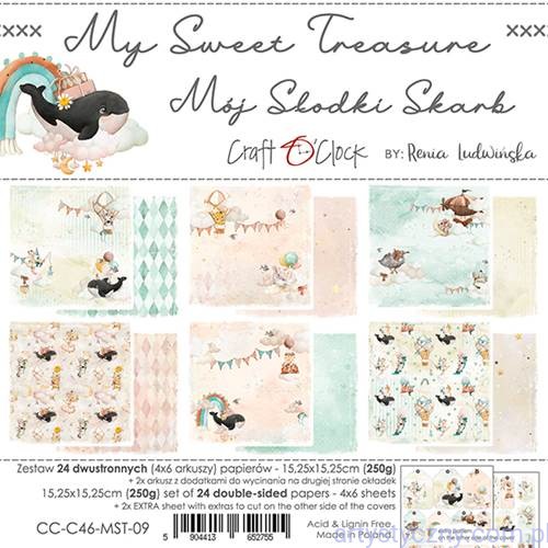 Zestaw papierów do scrapbookingu Craft o'Clock - My Sweet Treasure - 15x15cm - 24ark  CC-C46-MST-09