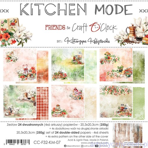 Zestaw papierów do scrapbookingu Craft o'Clock - Kitchen Mode - 6ark - 20x20cm CC-F32-KM-07