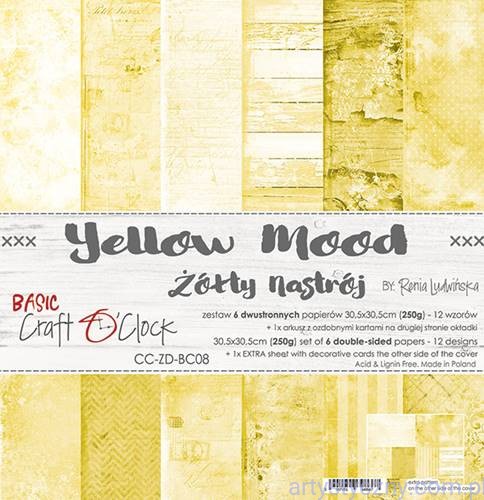 Zestaw papierów do scrapbookingu Craft o'Clock - Yellow Mood - Żółty Nastrój - 30x30cm  CC-ZD-BC08