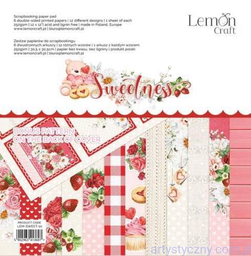 Zestaw papierów do scrapbookingu Lemoncraft - Sweetness - 30x30cm LEM-SWEET-01
