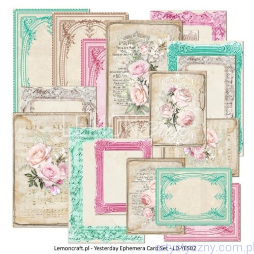 LD-YES02 Papier do scrapbookingu - Yesterday - Ephemera cards - Zestaw kart Lemoncraft