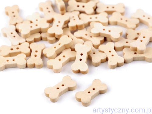 Zestaw guzików - Guzik drewniany dekoracyjny kość 50 sztuk