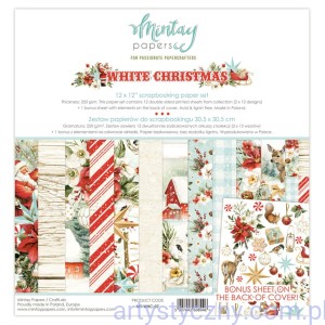 Zestaw papierów do scrapbookingu Mintay - White Christmas - 30x30cm