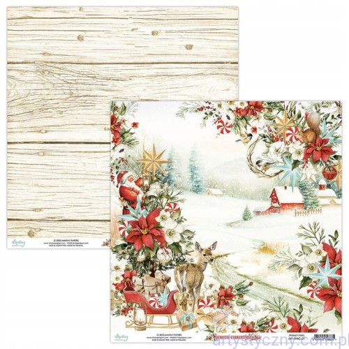 Papier do scrapbookingu Mintay 30x30cm - White Christmas 01