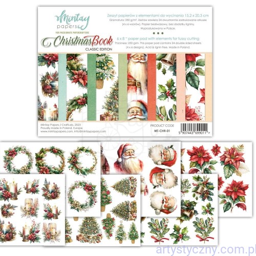 Zestaw papierów Mintay 15x20 elementy do wycinania - Christmas Book MT-CHR-01