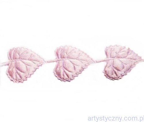 Satynowe aplikacje taśma aplikacyjna Liście Listki 20 sztuk - Różowe
