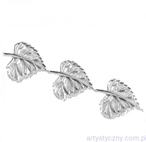 Aplikacje taśma aplikacyjna Liście Listki 20 sztuk - Srebrne Błyszczące