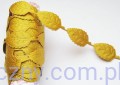 Satynowe aplikacje taśma aplikacyjna Liście Listki podłużne 20szt - Złote