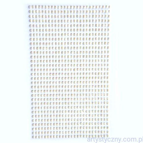 Kryształki Cyrkonie Samoprzylepne 3mm - 806szt - opalizujące kremowe - opalescent cream