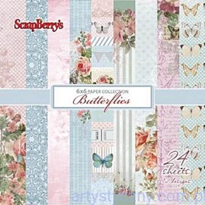 Zestaw papierów do scrapbookingu ScrapBerry - Butterflies - 15x15cm