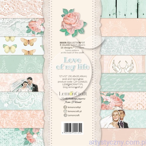 Love of my life - Zestaw papierów do scrapbookingu 30x30cm - Lemoncraft LZP-LOML01