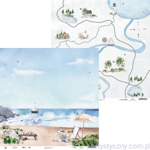Papier do scrapbookingu P13 30x30cm - Beyond the Sea 02