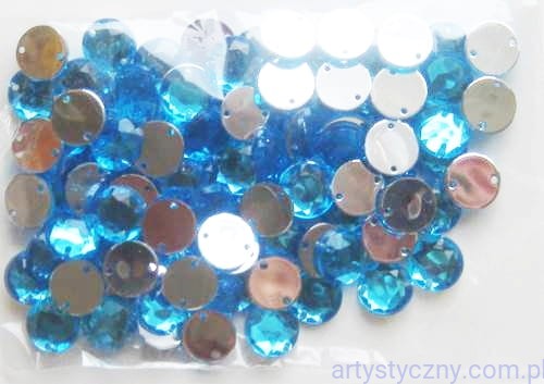 Dżety kamienie cyrkonie kryształki do przyszycia 10mm - 20 szt - Turkusowe