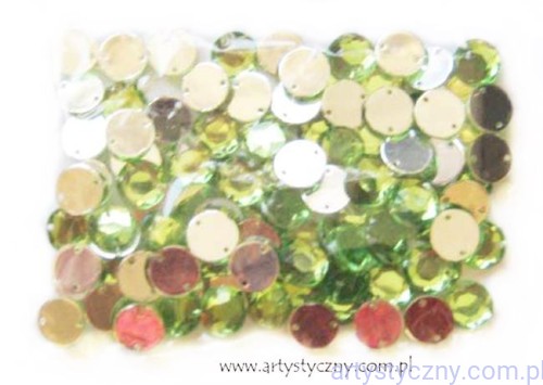 Kamienie do przyszycia kryształki cyrkonie dżety 10mm - 20 szt -  Młoda Zieleń