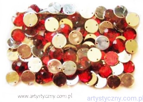 Kamienie do przyszycia kryształki cyrkonie dżety 10mm - 20 szt -  Czerwone