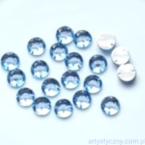 Dżety kamienie cyrkonie kryształki do przyszycia 10mm - 20 szt - Niebieskie