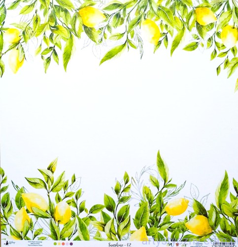 Papier do scrapbookingu P13 30x30cm - Sunshine Cytryny 02