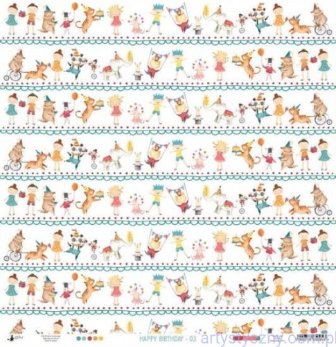 Papier dwustronny do scrapbookingu P13 30x30cm - Happy Birthday 03