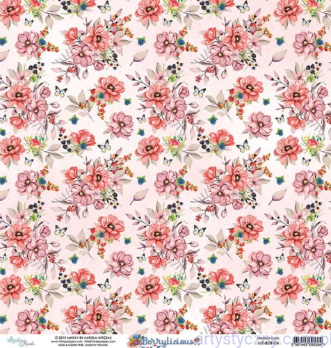 MT-BER-04 Papier dwustronny do scrapbookingu Mintay 30x30cm - Berrylicious 04
