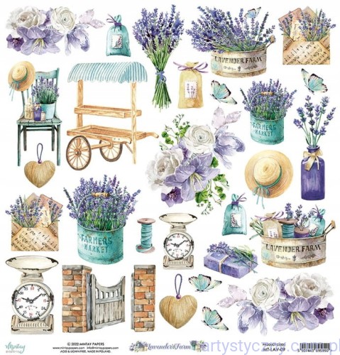 Papier do scrapbookingu Mintay - Lavender Farm - dodatki do wycinania MT-LAV-09