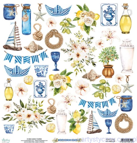 Papier do scrapbookingu Mintay - Mediterranean Heaven - dodatki do wycinania MT-MED-09