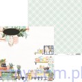 Papier do scrapbookingu P13 30x30cm pastelowa krata - Around the Table 04