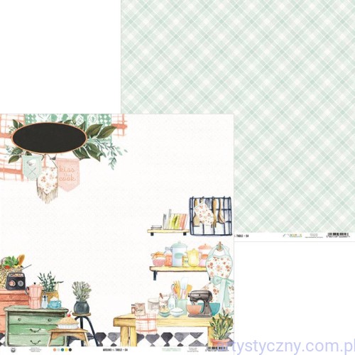 Papier do scrapbookingu P13 30x30cm pastelowa krata - Around the Table 04