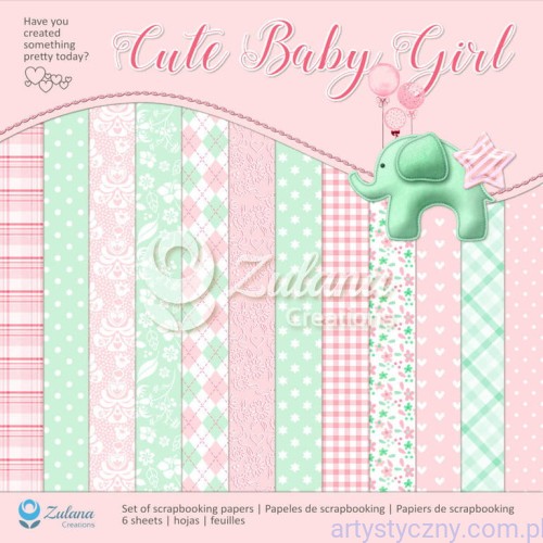 Mała Dziewczynka Zestaw papierów do scrapbookingu 30x30cm - Zulana Creations - Cute Baby Girl