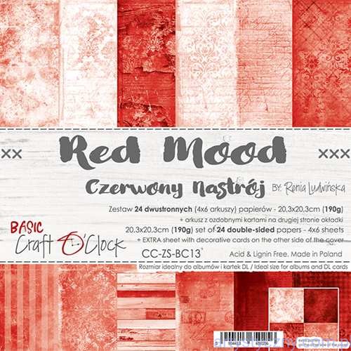 Zestaw papierów do scrapbookingu Craft o'Clock - Red Mood - 20x20cm CC-ZS-BC13