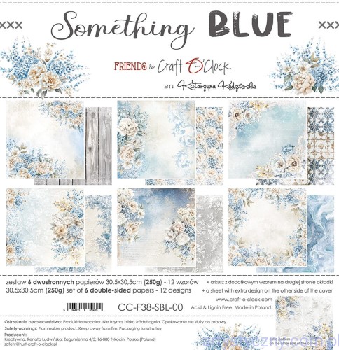 Zestaw papierów do scrapbookingu Craft o'Clock - Something Blue - 30x30cm CC-F38-SBL-00