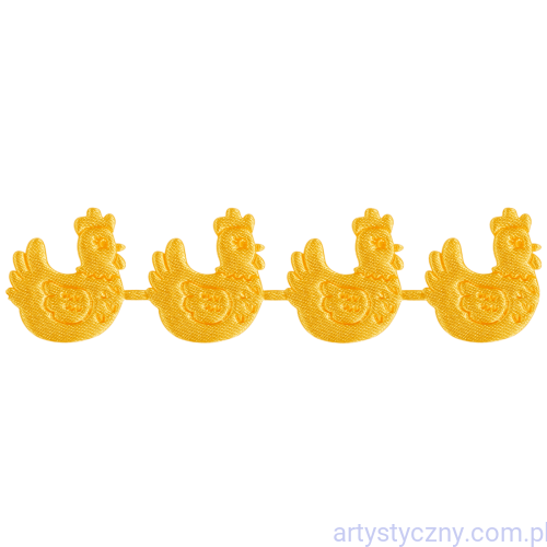 Wielkanocne aplikacje na taśmie Kurki na Wielkanoc 30 sztuk - Żółte