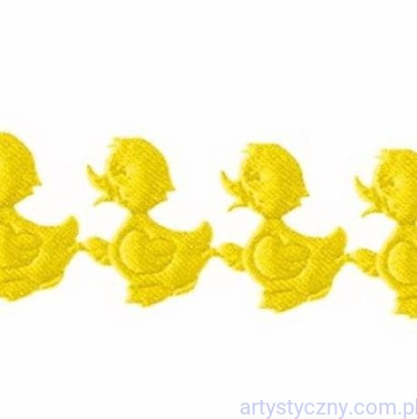 Aplikacje na Wielkanoc Kaczki Kaczuszki na taśmie 50szt - taśma aplikacyjna - Żółte